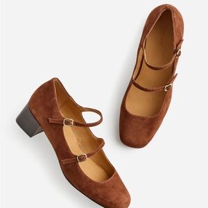 Brown Suede Mary Jane Heels